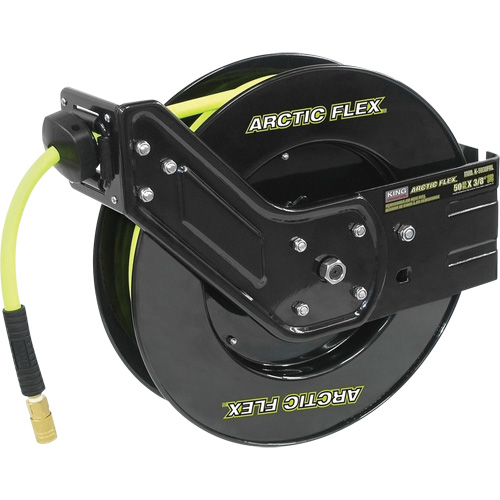 D&eacute;vidoir r&eacute;tractable avec tuyau en polym&egrave;re hybride, Air, 3/8" x 50', Tuyau simple, 300 psi Helyx Safety & Industrial Supplies
