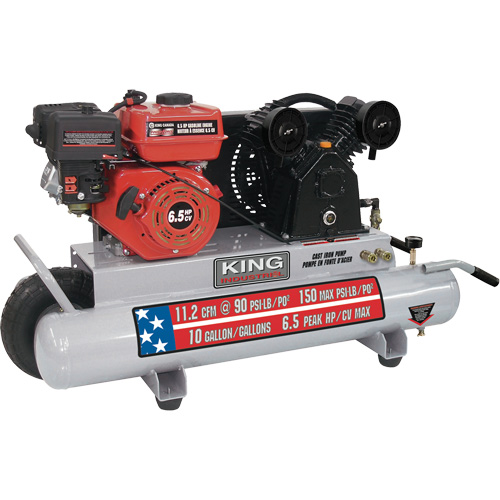 Wheelbarrow Air Compressor, Gas, 10 Gal. (12 US Gal), 150 PSI Helyx Safety & Industrial Supplies