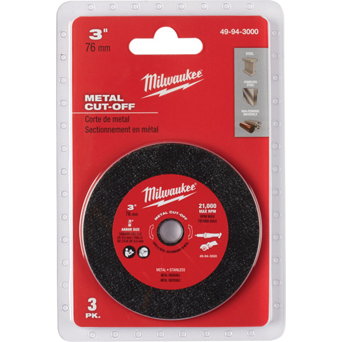 Metal Cut Off Wheel, 3" x 0.04", 3/8" Arbor Helyx Safety & Industrial Supplies