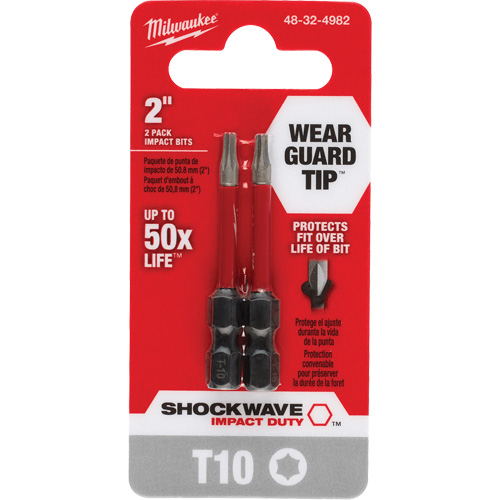 Embout de tournevis Shockwave Impact Duty, Torx, T-10, Prise 1/4" Helyx Safety & Industrial Supplies