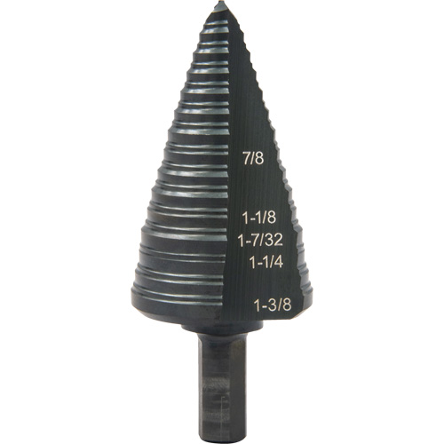 Foret &eacute;tag&eacute; &agrave; trous multiples no 12, 7/8" - 1-3/8", Incr&eacute;ments de 1/16", Acier rapide Helyx Safety & Industrial Supplies