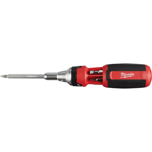 9-in-1 Square Drive Ratcheting Multi-bit Driver, 9-1/10" L, Cushion Grip Handle Helyx Safety & Industrial Supplies