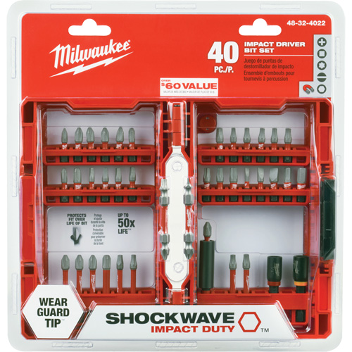 Jeu de 40 embouts de visseuse &agrave; percussion Shockwave Impact-Duty Helyx Safety & Industrial Supplies