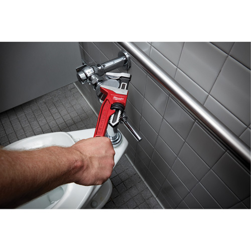 Smooth Jaw Pipe Wrench, 2-5/8" Jaw Capacity, 12" Long, Powder Coated Finish, Ergonomic Handle Helyx Safety & Industrial Supplies