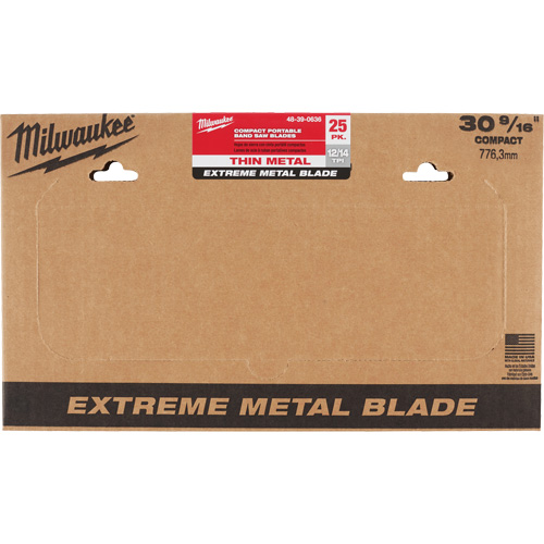 Lames-ruban pour coupes de m&eacute;taux extr&ecirc;mes, Acier rapide, 30-9/16" lo x 1/2" la x &eacute;paisseur 0,02", 12/14 dents par pouce Helyx Safety & Industrial Supplies