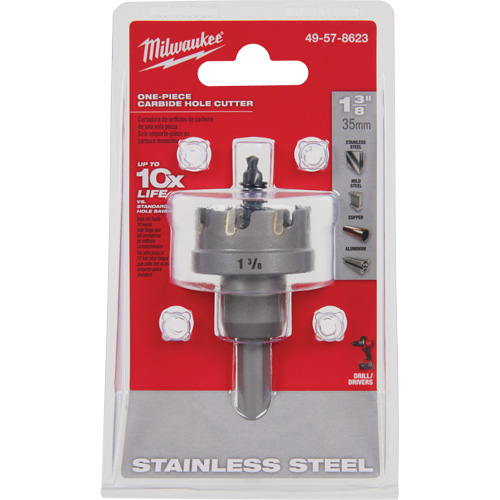 One-Piece Carbide Hole Cutters, 1-3/8", 3/16" Depth of Cut Helyx Safety & Industrial Supplies