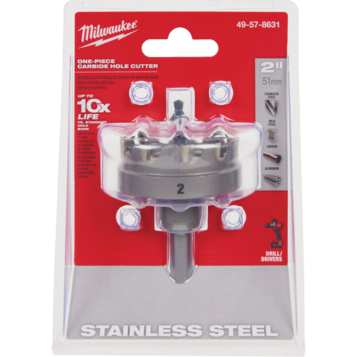 One-Piece Carbide Hole Cutters, 2", 3/16" Depth of Cut Helyx Safety & Industrial Supplies