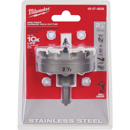 One-Piece Carbide Hole Cutters, 2-1/2", 3/16" Depth of Cut Helyx Safety & Industrial Supplies