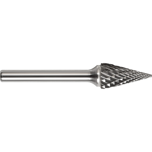 DRILLCO Magnum Double Cut Solid Carbide Burr, SM-3, 1/4" Dia., 1/4" Shank, 1" Depth of Cut Helyx Safety & Industrial Supplies