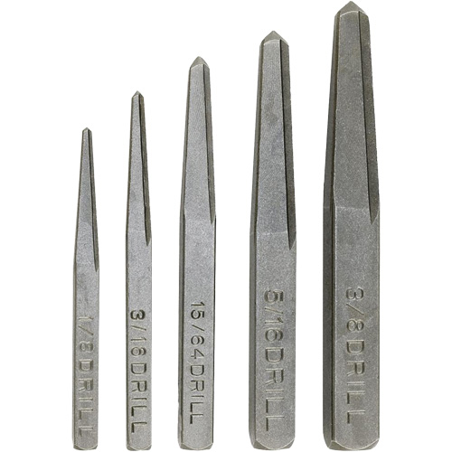 Screw Extractor Set, Chromium Steel, 5 Pieces Helyx Safety & Industrial Supplies