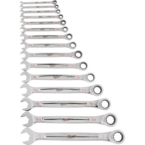 Ratcheting Wrench Set, Combination, 15 Pieces, Imperial Helyx Safety & Industrial Supplies