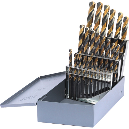 DRILLCO Metric Jobber Length Drill Bit Set, 25 Pieces, High Speed Steel Helyx Safety & Industrial Supplies