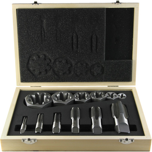 DRILLCO Pipe Tap Set, 12 Pieces Helyx Safety & Industrial Supplies