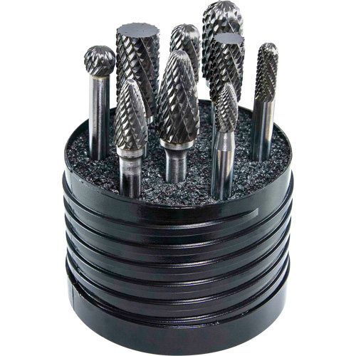 Jeu d'al&eacute;soirs au carbure plein &agrave; simple coupe Magnum SET 1 DRILLCO, 8 morcea Helyx Safety & Industrial Supplies