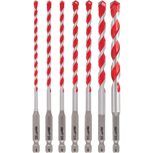 Jeu de forets pour perceuse &agrave; percussion Shockwave, 7 morceaux, Carbure Helyx Safety & Industrial Supplies