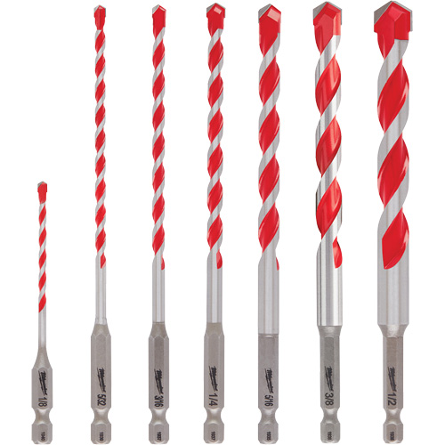 Grand jeu de forets pour perceuse &agrave; percussion Shockwave, 7 morceaux, Carbure Helyx Safety & Industrial Supplies