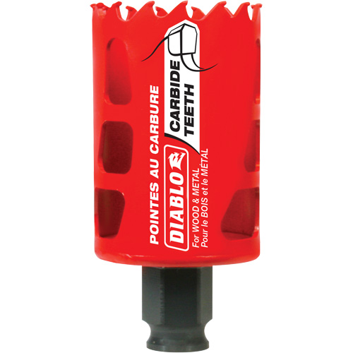 Scie cloche pour bois et m&eacute;tal, 1-3/4", Profondeur de la coupe 2-3/8", Carbure Helyx Safety & Industrial Supplies