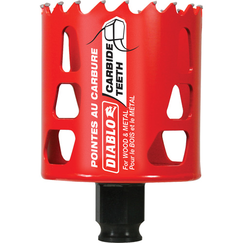 Wood & Metal Hole Saw, 2-3/8", 2-3/8" Depth of Cut, Carbide Helyx Safety & Industrial Supplies