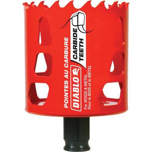 Wood & Metal Hole Saw, 2-1/2", 2-3/8" Depth of Cut, Carbide Helyx Safety & Industrial Supplies