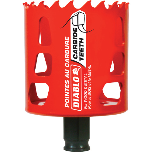 Scie cloche pour bois et m&eacute;tal, 2-9/16", Profondeur de la coupe 2-3/8", Carbure Helyx Safety & Industrial Supplies