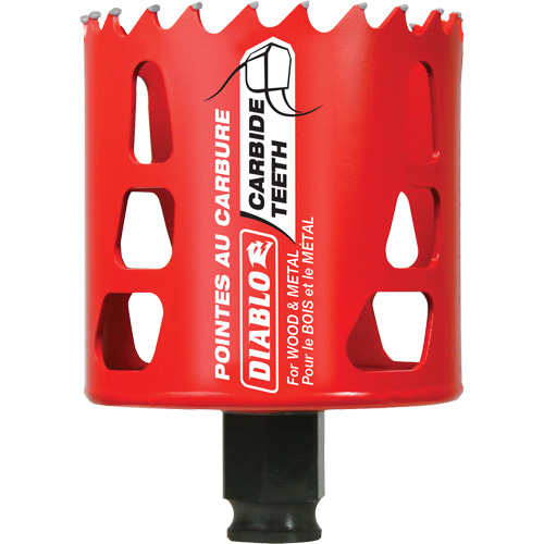 Wood & Metal Hole Saw, 2-5/8", 2-3/8" Depth of Cut, Carbide Helyx Safety & Industrial Supplies