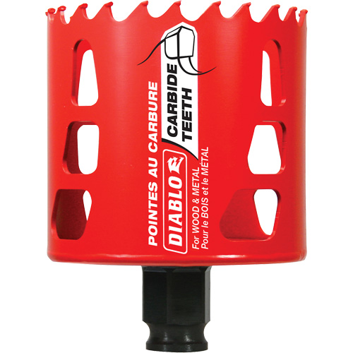 Wood & Metal Hole Saw, 2-3/4", 2-3/8" Depth of Cut, Carbide Helyx Safety & Industrial Supplies