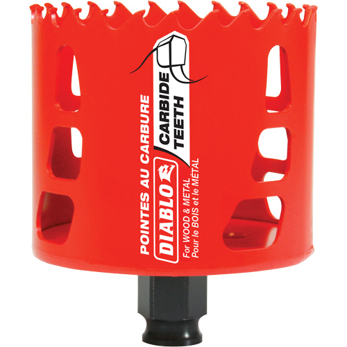 Wood & Metal Hole Saw, 3", 2-3/8" Depth of Cut, Carbide Helyx Safety & Industrial Supplies
