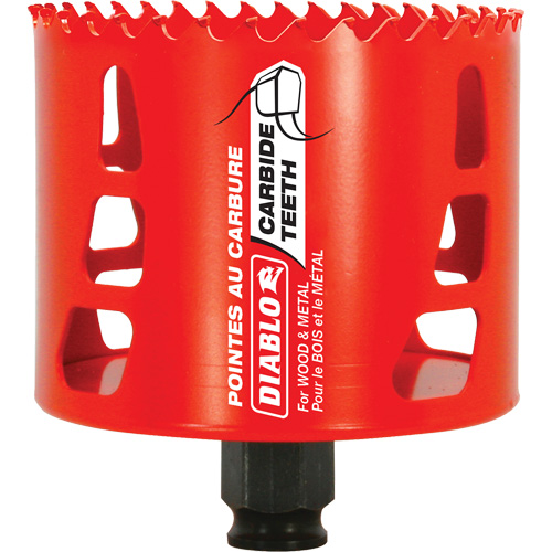 Wood & Metal Hole Saw, 3-1/4", 2-3/8" Depth of Cut, Carbide Helyx Safety & Industrial Supplies