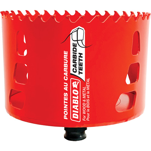 Wood & Metal Hole Saw, 4", 2-3/8" Depth of Cut, Carbide Helyx Safety & Industrial Supplies
