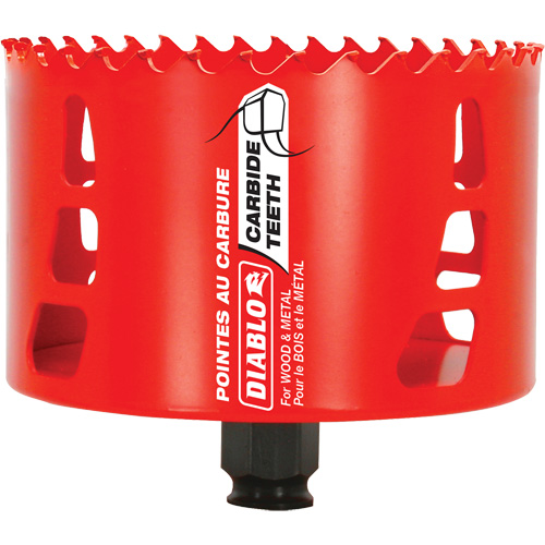 Wood & Metal Hole Saw, 4-1/8", 2-3/8" Depth of Cut, Carbide Helyx Safety & Industrial Supplies