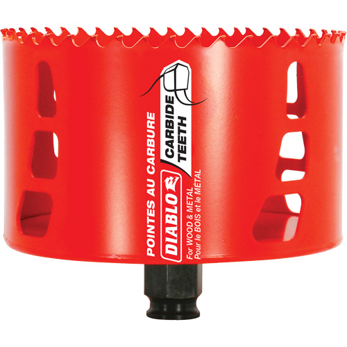Wood & Metal Hole Saw, 4-1/4", 2-3/8" Depth of Cut, Carbide Helyx Safety & Industrial Supplies