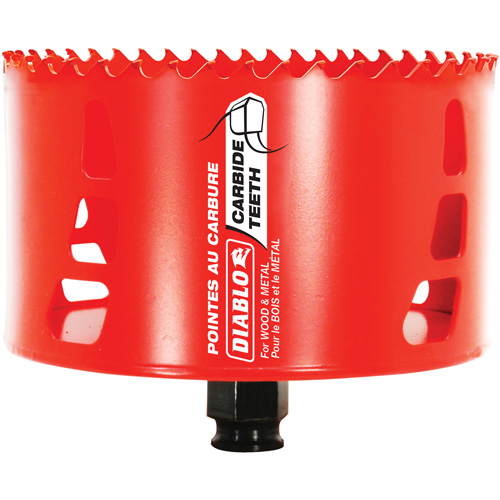 Wood & Metal Hole Saw, 4-1/2", 2-3/8" Depth of Cut, Carbide Helyx Safety & Industrial Supplies