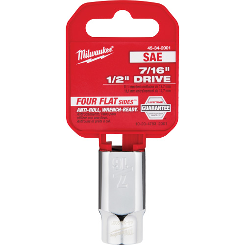 SAE Socket with Four Flat Sides, 7/16", 1/2" Drive, 6 Points Helyx Safety & Industrial Supplies