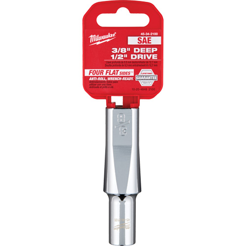 SAE Socket with Four Flat Sides, 3/8", 1/2" Drive, 6 Points, Deep Helyx Safety & Industrial Supplies