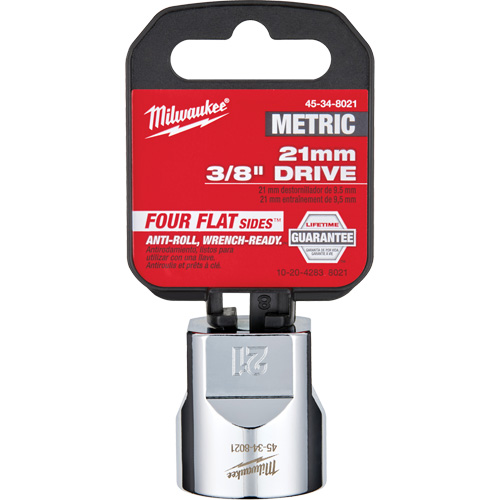 Metric Socket with Four Flat Sides, 21 mm, 3/8" Drive, 6 Points Helyx Safety & Industrial Supplies
