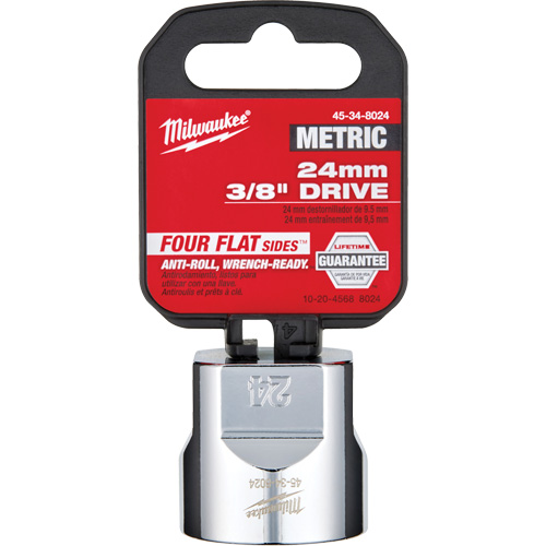 Metric Socket with Four Flat Sides, 24 mm, 3/8" Drive, 6 Points Helyx Safety & Industrial Supplies