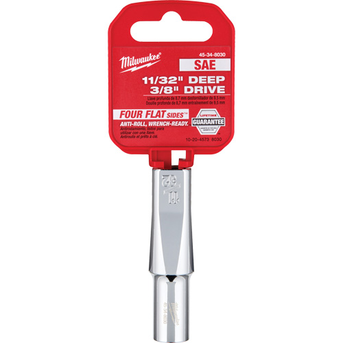 SAE Socket with Four Flat Sides, 11/32", 3/8" Drive, 6 Points, Deep Helyx Safety & Industrial Supplies