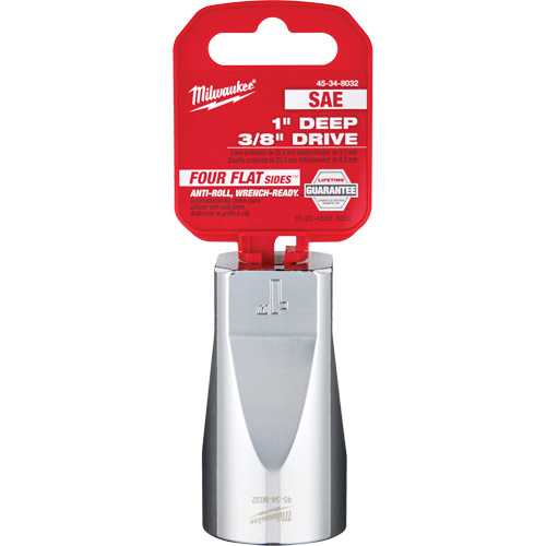 SAE Socket with Four Flat Sides, 1", 3/8" Drive, 6 Points, Deep Helyx Safety & Industrial Supplies