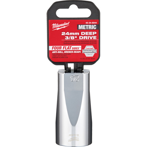 Metric Socket with Four Flat Sides, 24 mm, 3/8" Drive, 6 Points, Deep Helyx Safety & Industrial Supplies