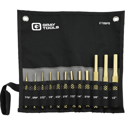 Brass Pin Punch Set, 12 Pieces Helyx Safety & Industrial Supplies