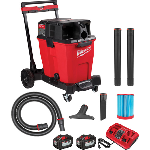 Aspirateur sec/humide sans fil &agrave; bloc-pile double M18 Fuel, 18 V, Capacit&eacute; 12 gal. Helyx Safety & Industrial Supplies