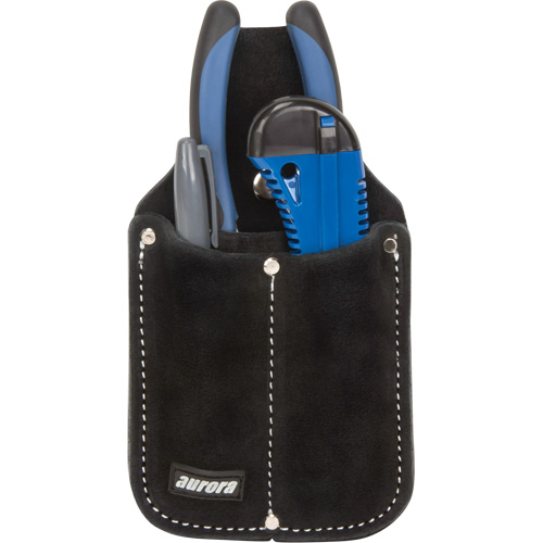 Utility Pouch, Knife Holder, Leather, 3 Pockets Helyx Safety & Industrial Supplies