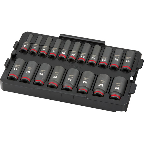 Shockwave Impact Duty Packout Socket Set, 19 Pcs, Impact, 3/8" Drive Size, Deep Helyx Safety & Industrial Supplies