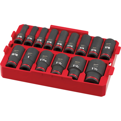 Shockwave Impact Duty Packout SAE Socket Set, 15 Pcs, Impact, 1/2" Drive Size, Deep Helyx Safety & Industrial Supplies