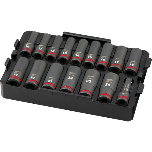 Shockwave Impact Duty Packout Socket Set, 16 Pcs, Impact, 1/2" Drive Size, Deep Helyx Safety & Industrial Supplies