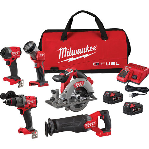 Jeu de 5 outils combin&eacute;s M18 Fuel, Lithium-ion, 18 V Helyx Safety & Industrial Supplies