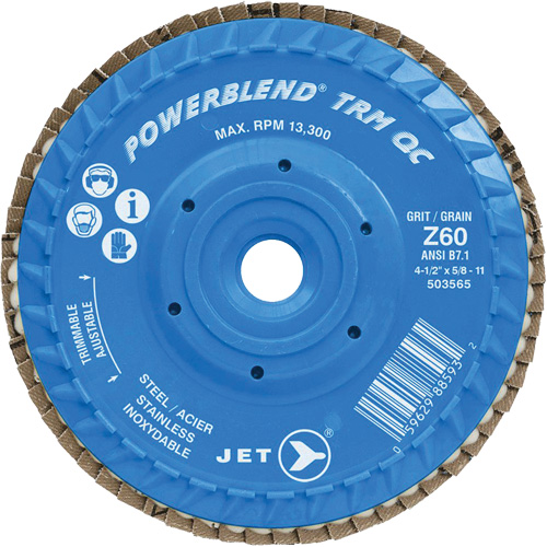 Disque &agrave; feuillets PowerBlend TRM QC ajustable, 4-1/2" x 5/8"-11, Type 27, Grain Z60, Alumine de zirconium Helyx Safety & Industrial Supplies