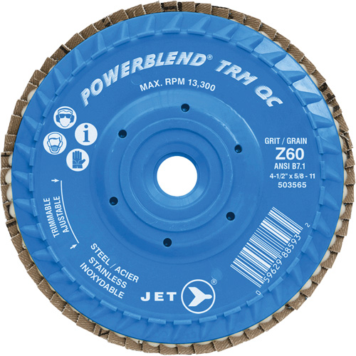 Disque &agrave; feuillets PowerBlend TRM QC ajustable, 5" x 5/8"-11, Type 27, Grain Z60, Alumine de zirconium Helyx Safety & Industrial Supplies