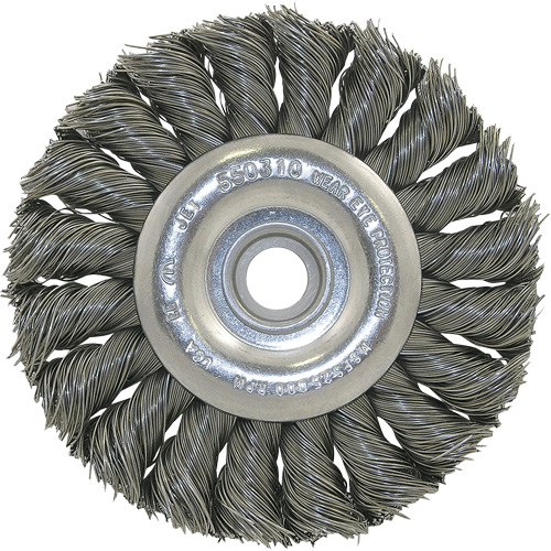 3K114 Unthreaded Knot Twisted Wire Wheel, 3-1/4" Dia., 0.014" Fill, 3/8"-1/2 Arbor Helyx Safety & Industrial Supplies