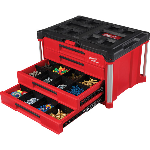 Boîte &agrave; outils avec 4 tiroirs PackOut, 16-3/10" x 22-1/5" x 14-3/10", Rouge Helyx Safety & Industrial Supplies